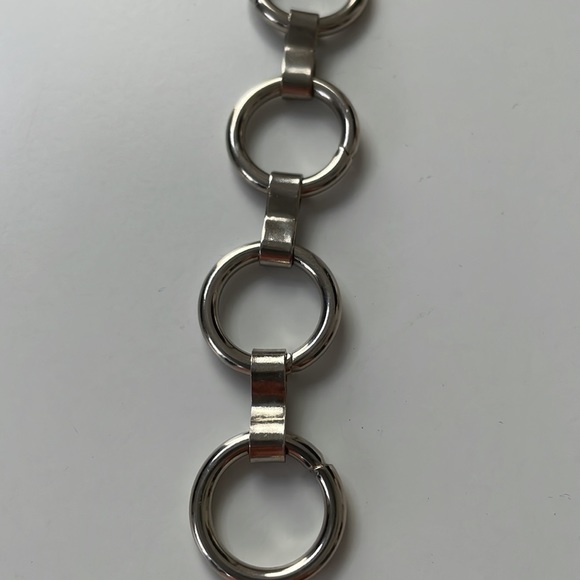 Silver Toned Adjustable Geometric Chain Belt Size M/L - Picture 5 of 7